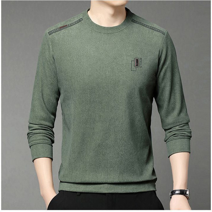 Modern pullover for men with round neck, featuring ribbed structure and stylish contrasting collar Lune London