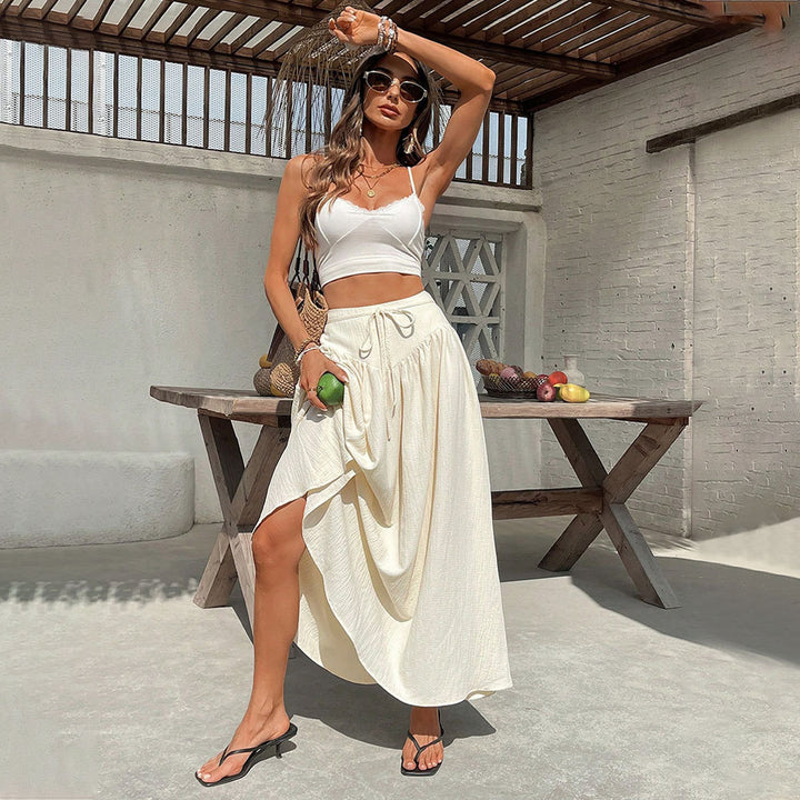 Jupe maxi femme avec une coupe élégante et fluide et un cordon de taille réglable Chic & Stil
