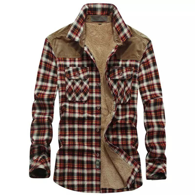 Men's plaid flannel shirt with warm inner lining Amarae