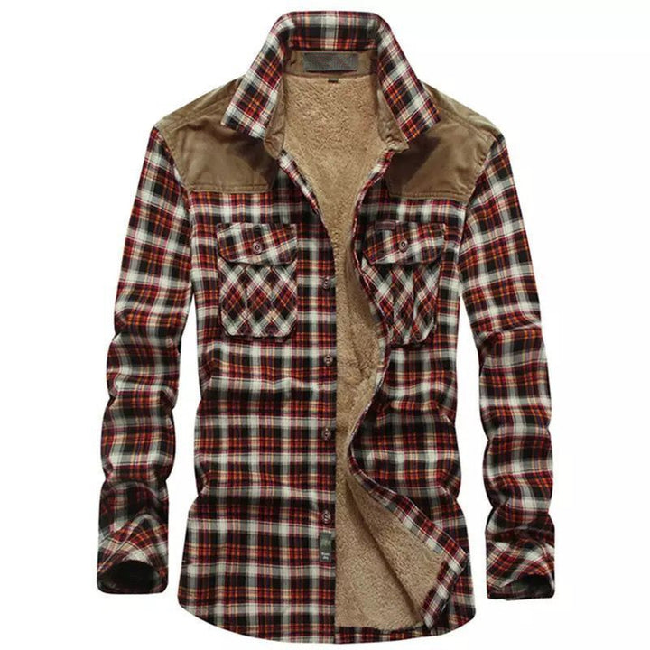 Men's plaid flannel shirt with warm inner lining Amarae