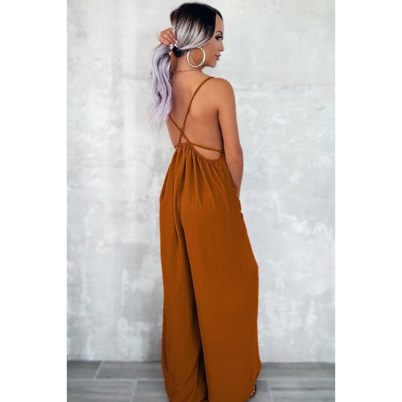 Ladies backless wide-leg jumpsuit Lune London