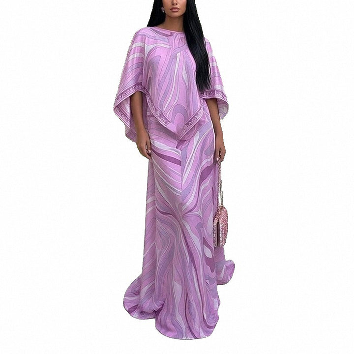 Robe maxi grande taille pour femme avec coupe fluide et design asymétrique Chic & Stil