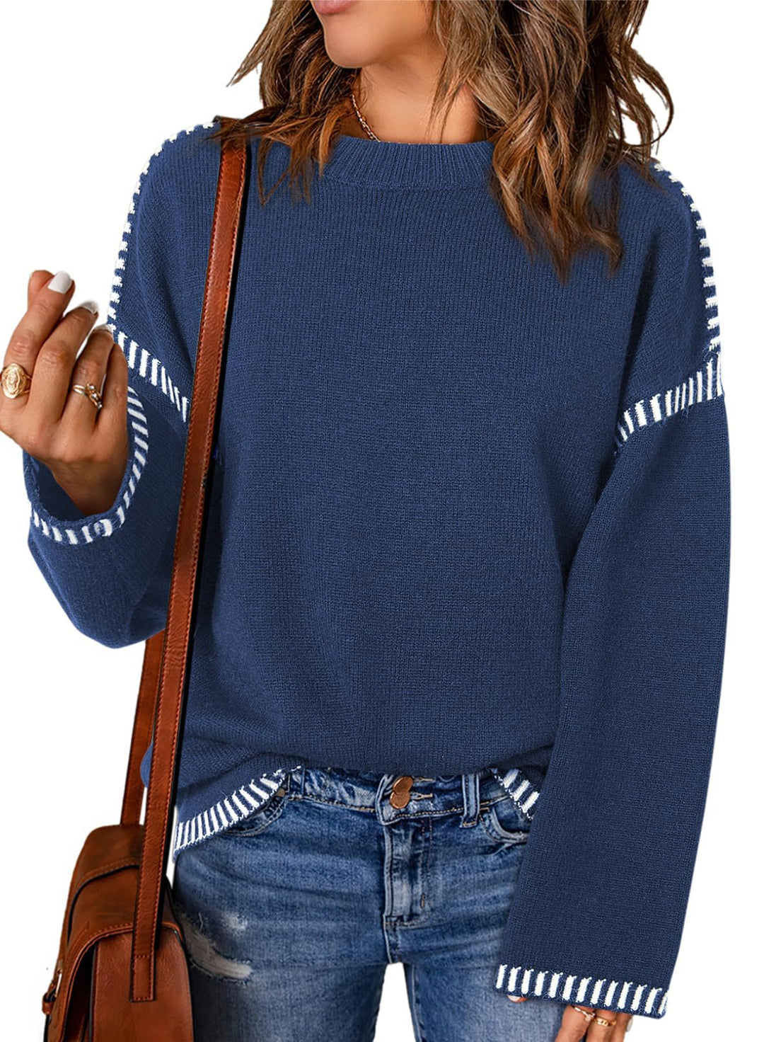 Casual sweater for ladies with striped accents Lune London