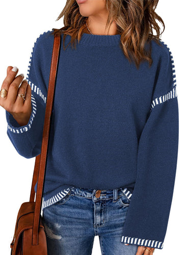 Casual sweater for ladies with striped accents Amarae