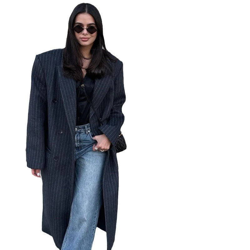 Lune London striped oversized coat for women