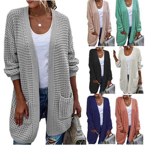Chunky knit women’s cardigan with a relaxed fit and practical pockets Amarae