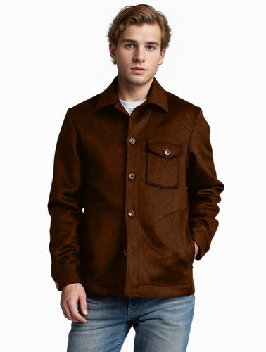Wool jacket for men with structured design and practical chest pocket Amarae