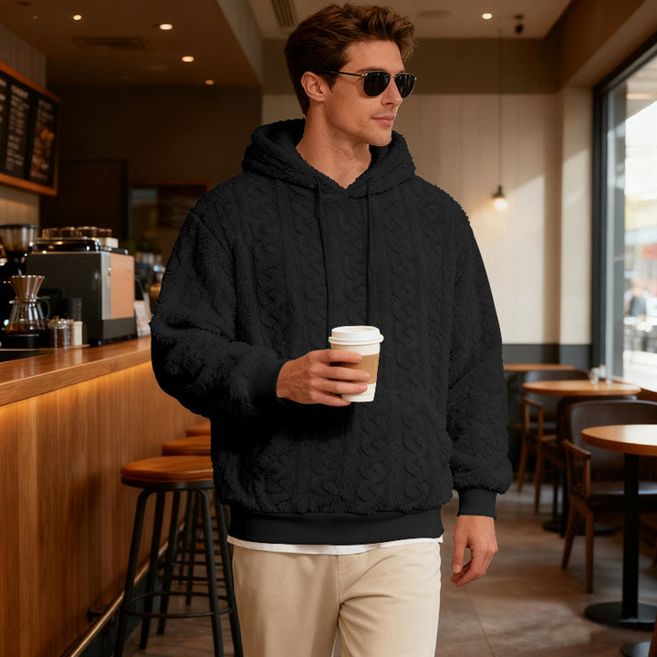 Men's Cozy Hoodie with Textured Fleece Lune London