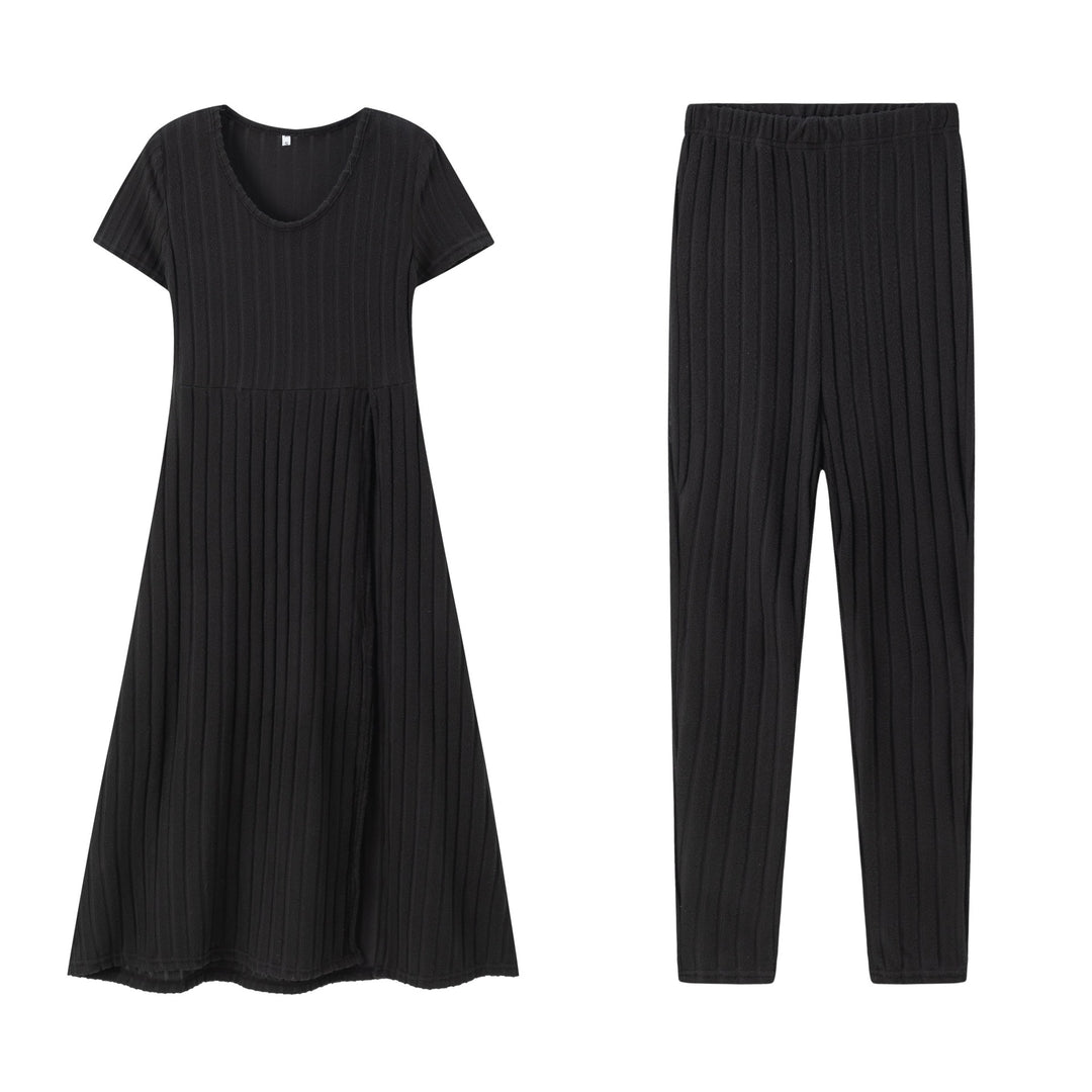 Lune London ribbed dress and leggings set for women