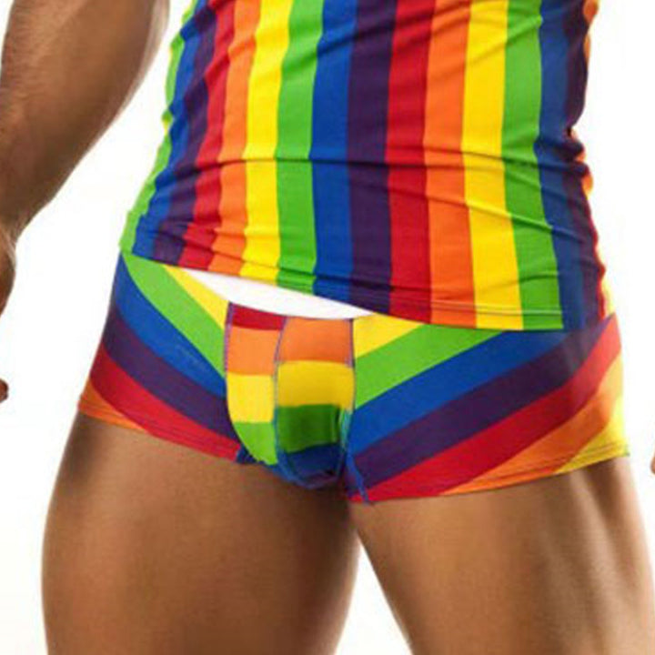 Men's colorful striped sports tank top with matching underwear Lune London