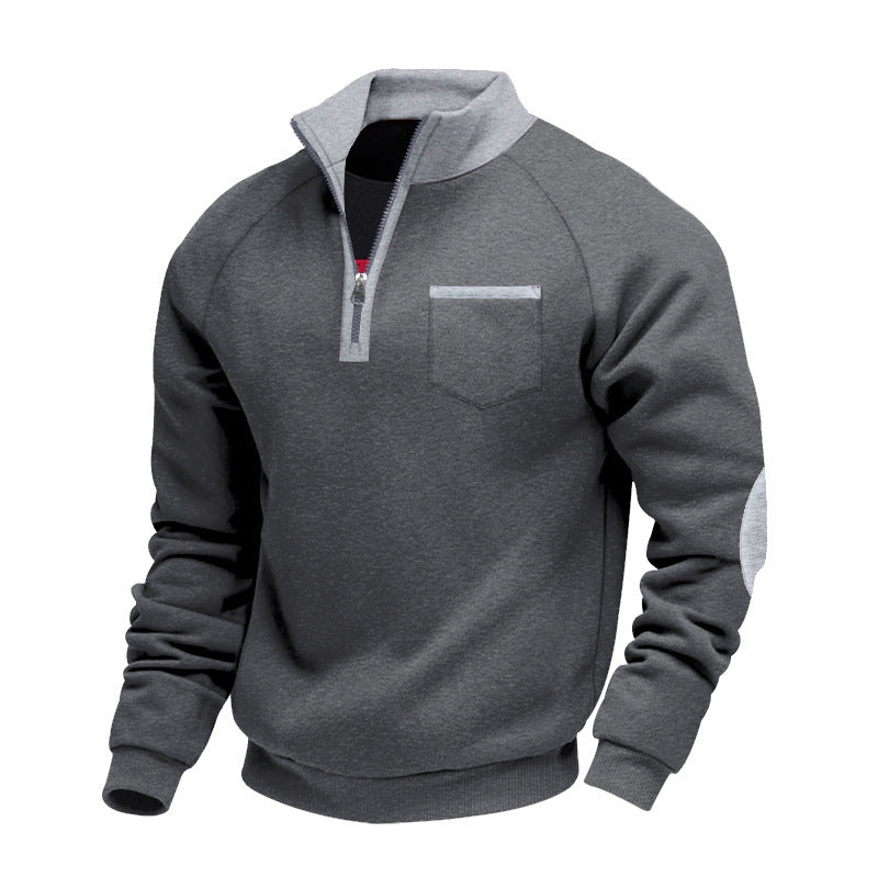 Men's sweatshirt with high collar and practical pockets Lune London