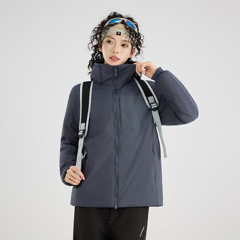 Women's Insulated Outdoor Quilted Jacket with Hood, Chest Yoke and Elastic Cuffs Amarae