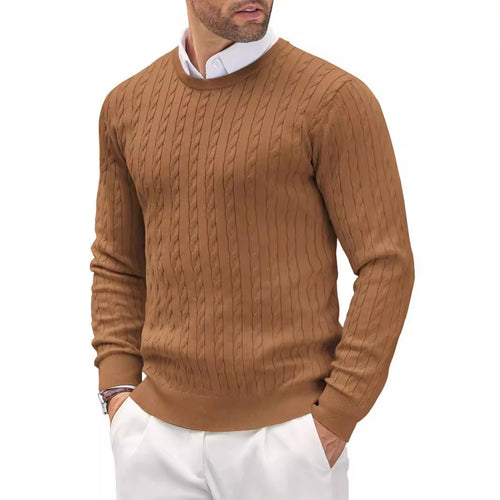 Men's knit sweater with textured cable pattern Amarae