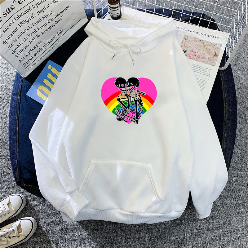 Ladies hoodie with colorful love motif Chic & Stil