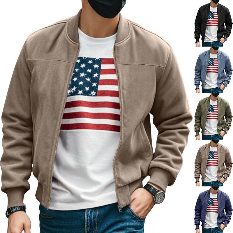 Men's casual bomber jacket with breathable inner lining and side zip pockets Chic and style