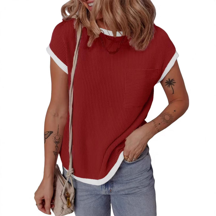 Casual and breathable waffle t-shirt for ladies with pocket Lune London