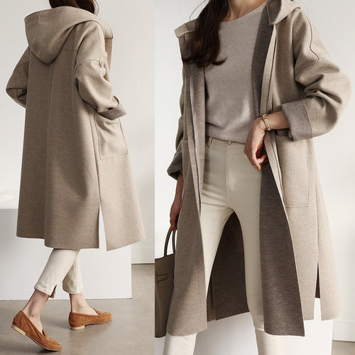 Women's chic and stylish wool blend coat