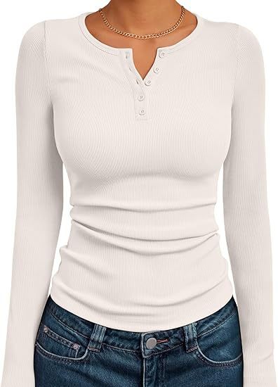 Fitted long sleeve shirt for women with button placket and rib structure Lune London