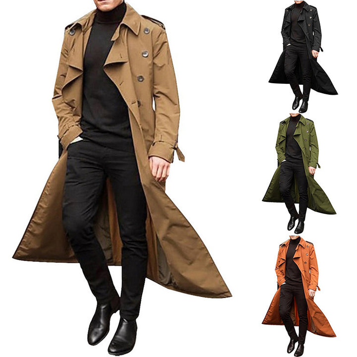 Long trench coat for men with a modern cut and practical pockets Amarae