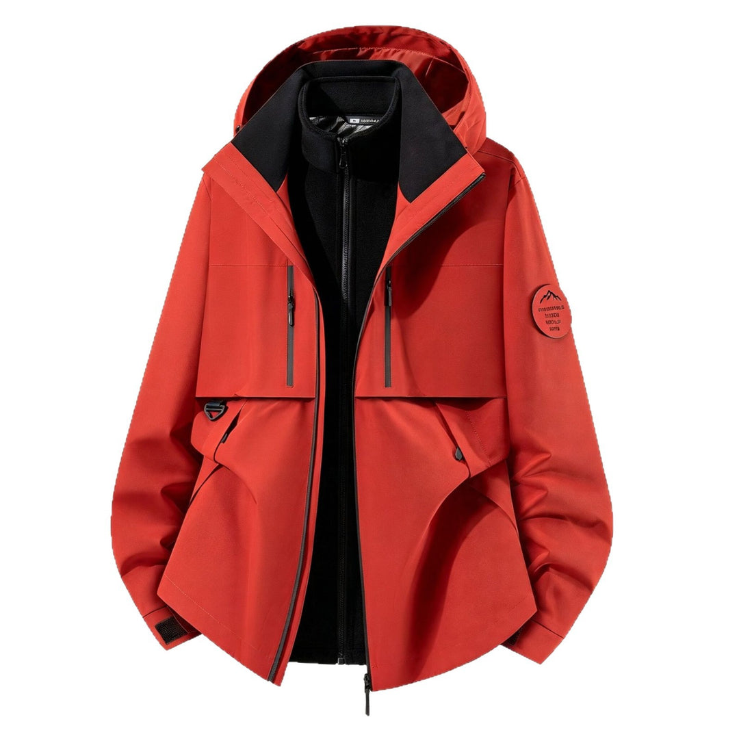 Men's three-layer softshell outdoor jacket with removable fleece lining and hood Amarae