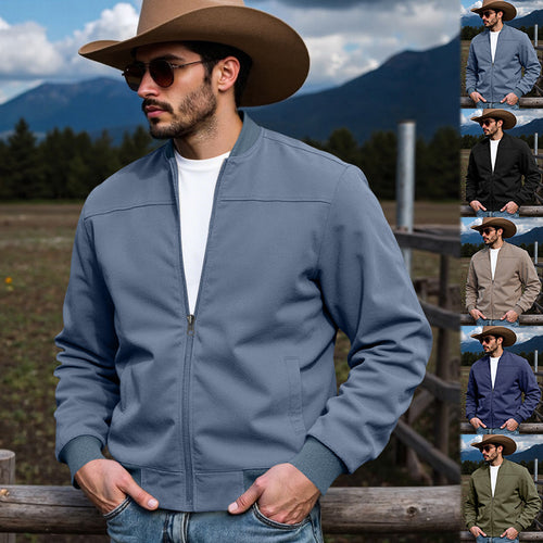 Men's bomber jacket with practical side pockets and contrasting cuffs Amarae