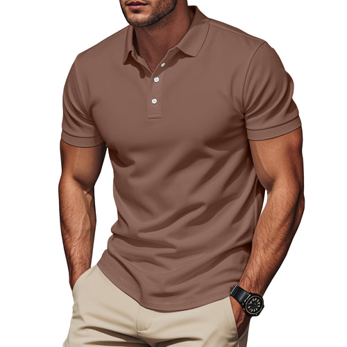 Fashion polo for men in breathable material with textured design Amarae