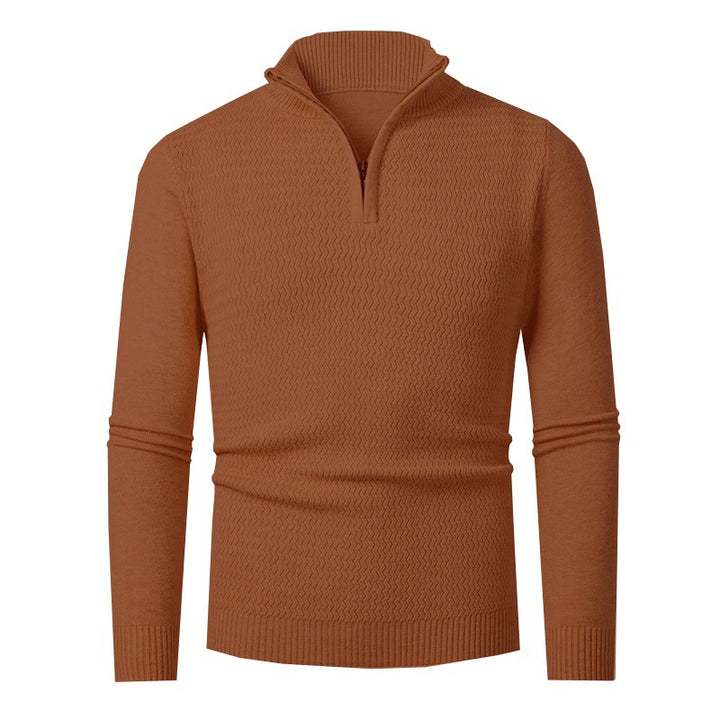 Knit sweater for men with high collar and structured design Lune London