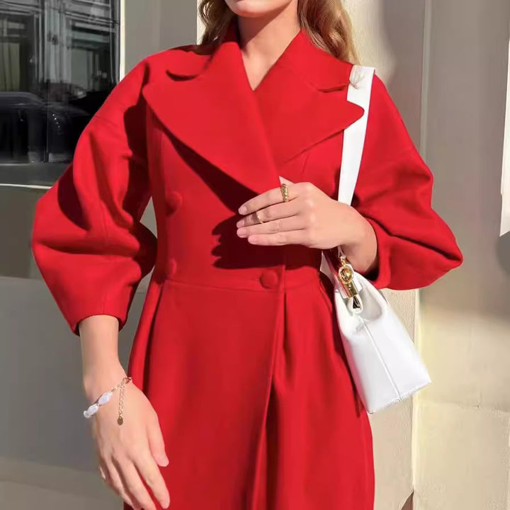 Elegant trench coat for women with shiny finish and stylish belt Lune London