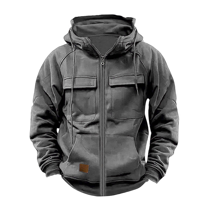 Robust hooded jacket for men with practical pockets and stylish zipper Lune London