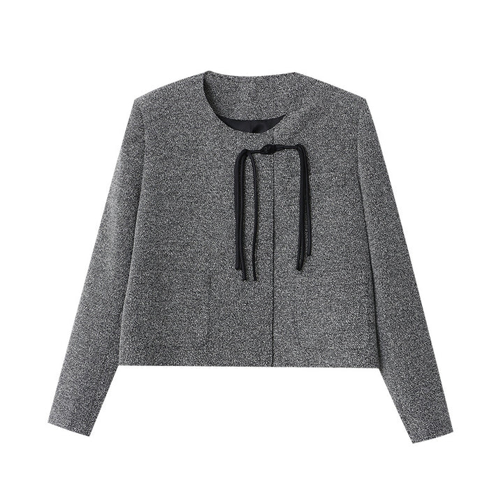 Ladies elegant short jacket with decorative cord drawstrings Chic & Stil