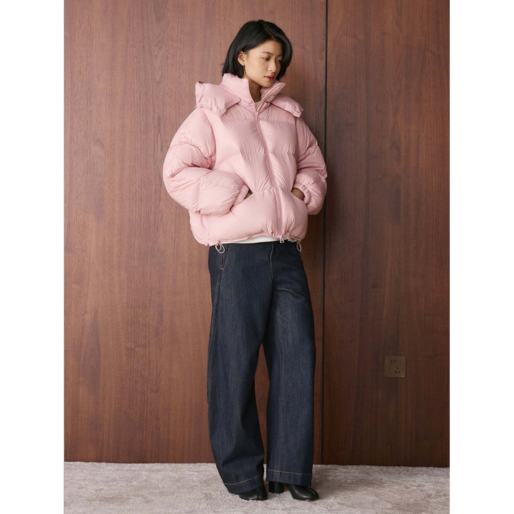 Women's short-cut volume padded jacket with XXL hood and drawstring Amarae