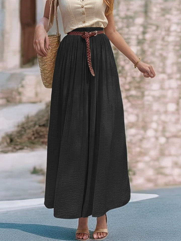 Long Maxi Dress for Women with Elastic Belt and Fluid Fabric Lune London