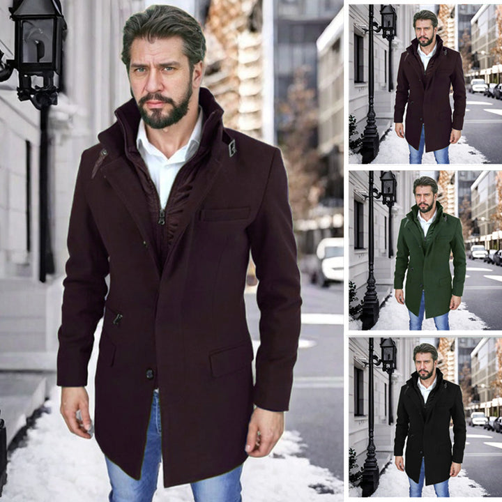 Elegant and functional transition coat for men with removable inner jacket Lune London