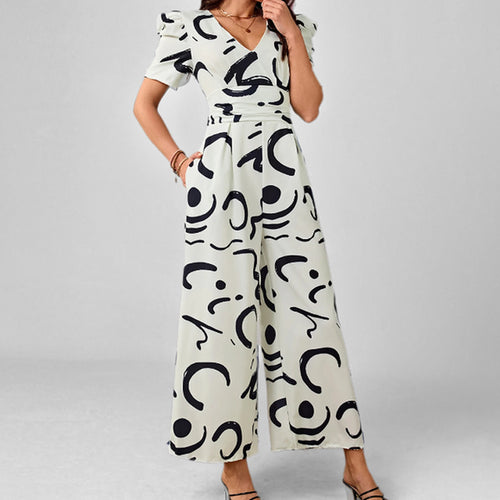 Femmes élégant combinaison avec motif graphique stylé Chic & Stil