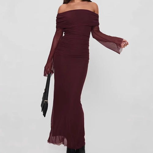 Sleeveless maxi dress for women with lace details and off-the-shoulder design Amarae