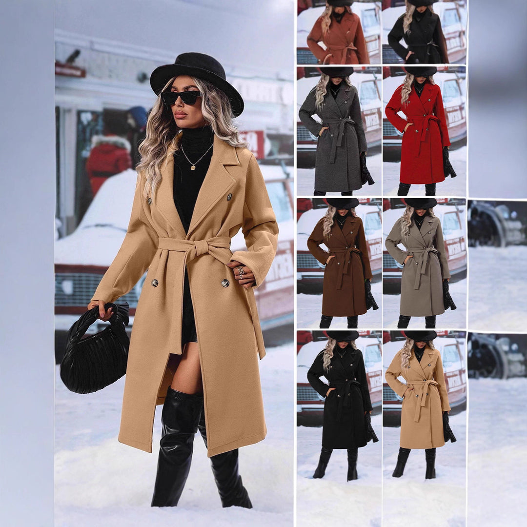 Fashionable wool coat for women with belt Lune London