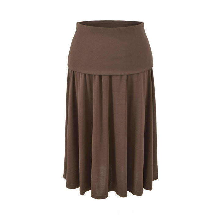 Women Long Jersey Maxi Skirt with Wide Hem and Gently Falling Pleats Amarae