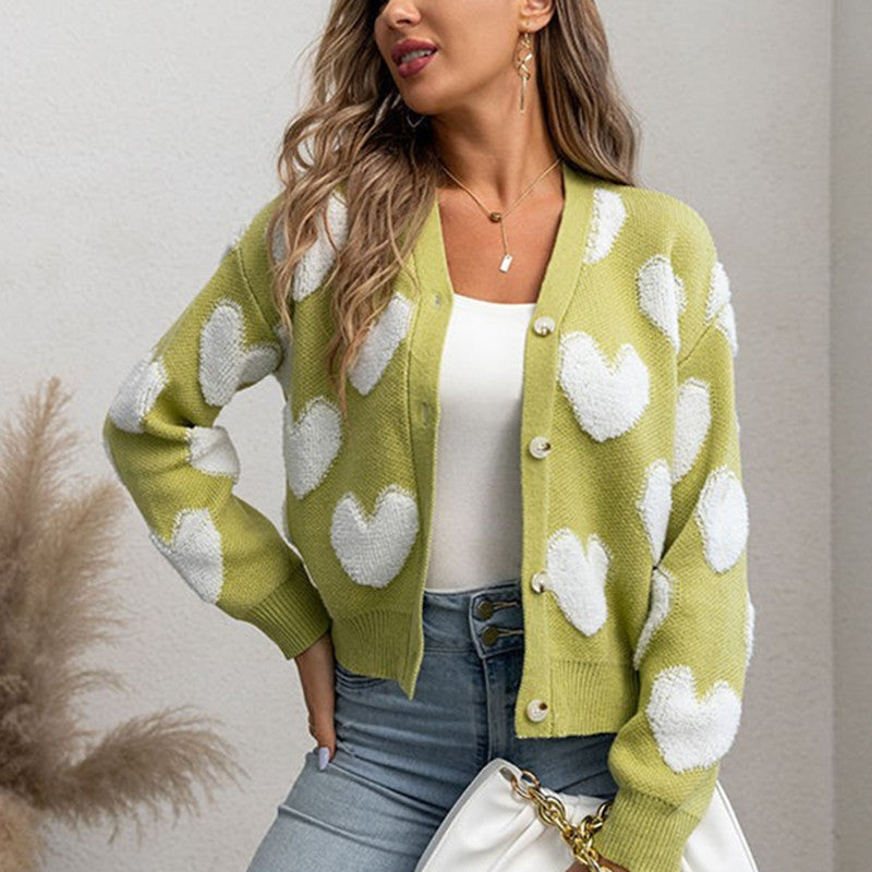 Ladies heart-design cardigan Lune London