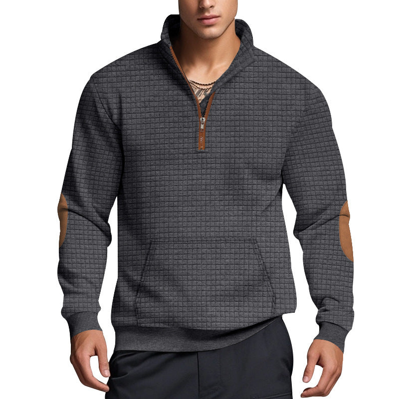 Structured fleece pullover for men with trendy high collar Lune London