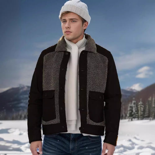 Versatile and stylish men's outer jacket with faux fur elements Amarae