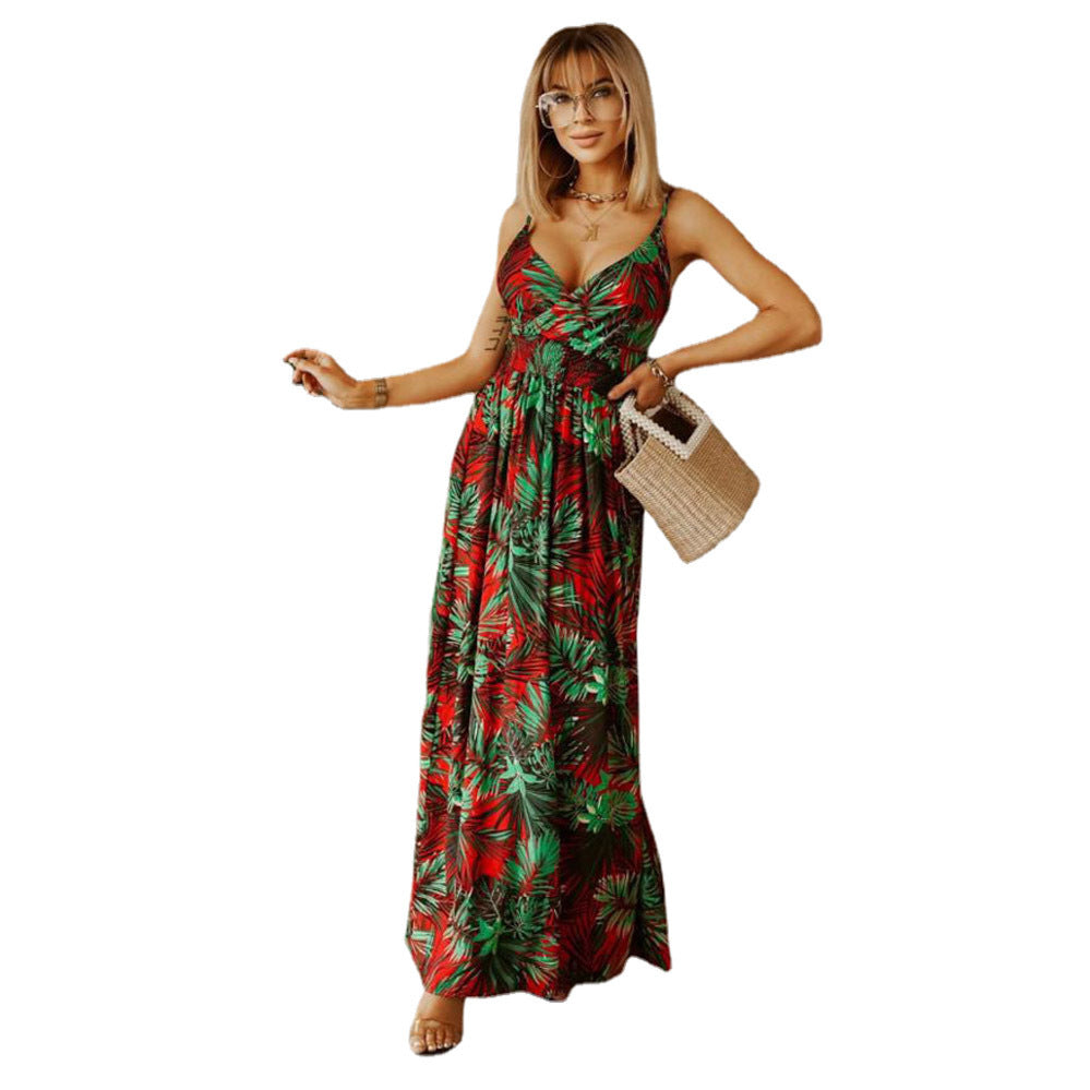 Maxi dress for women with floral pattern and elegant cut Lune London