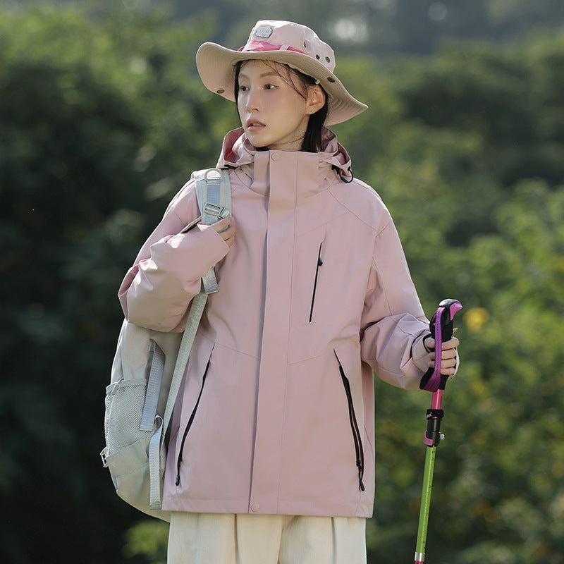 Men's Two-Tone Wind and Water-Repellent Softshell Jacket with Hood Amarae