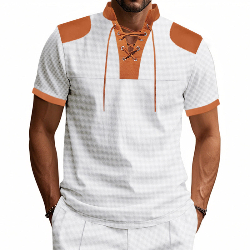 Short-sleeve shirt for men with laces and structured design Lune London