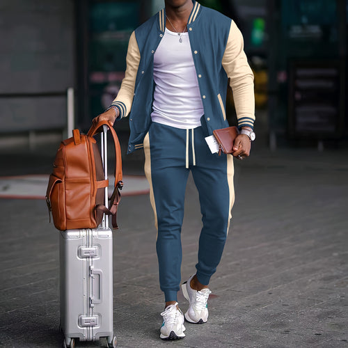 Men's sports tracksuit set with functional pockets and elastic waistband Amarae