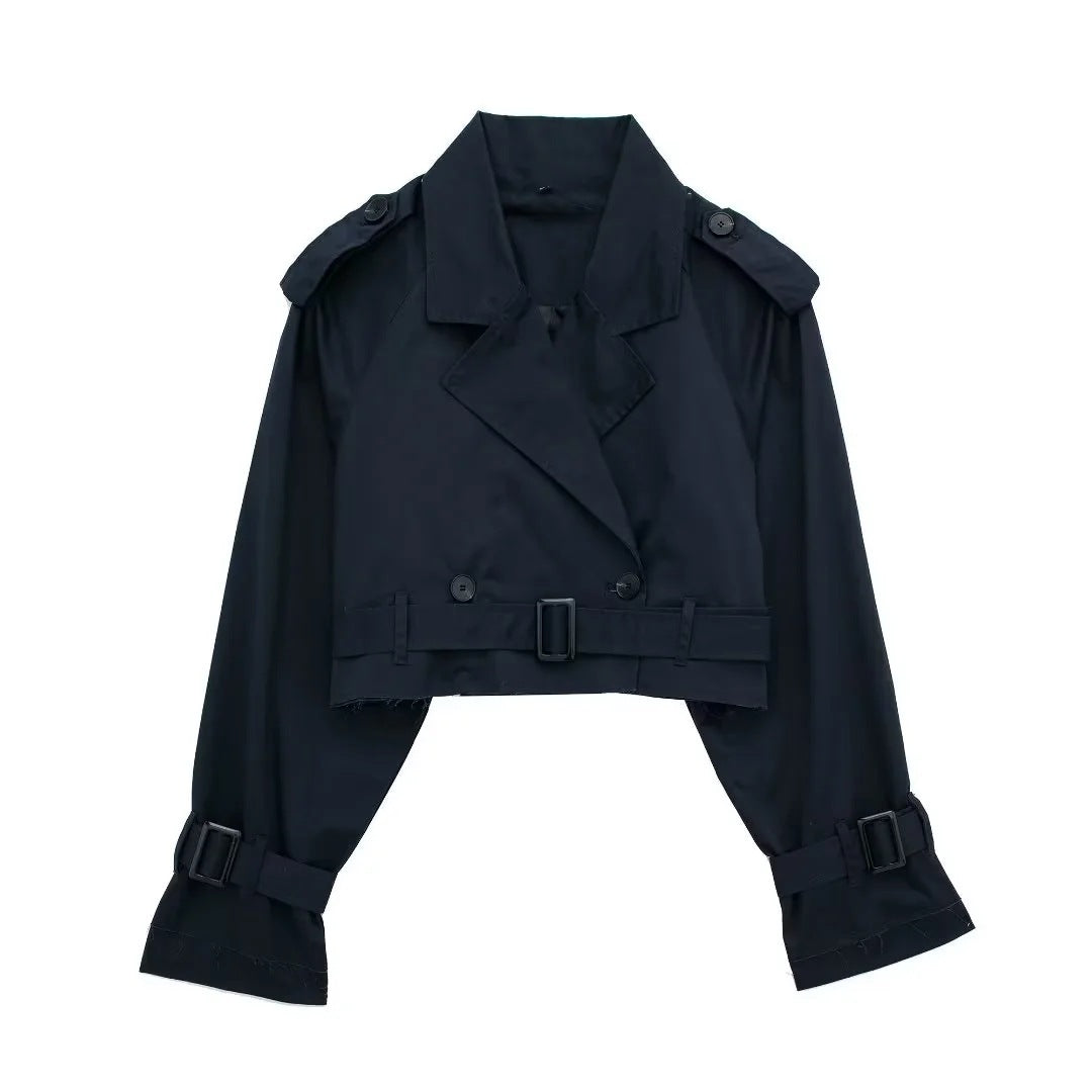 Ladies modern cropped trench coat Lune London