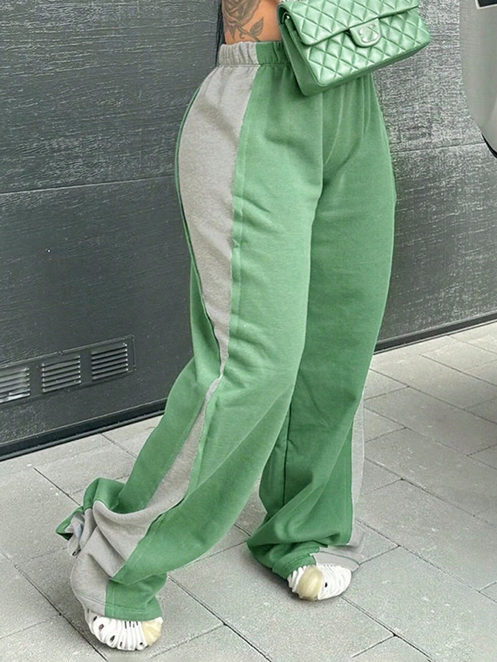Casual women's sports pants with colorful side inserts and an elastic waistband Lune London