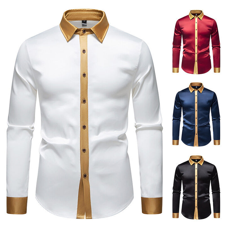 Elegant long-sleeve shirt for men with satin accents Lune London