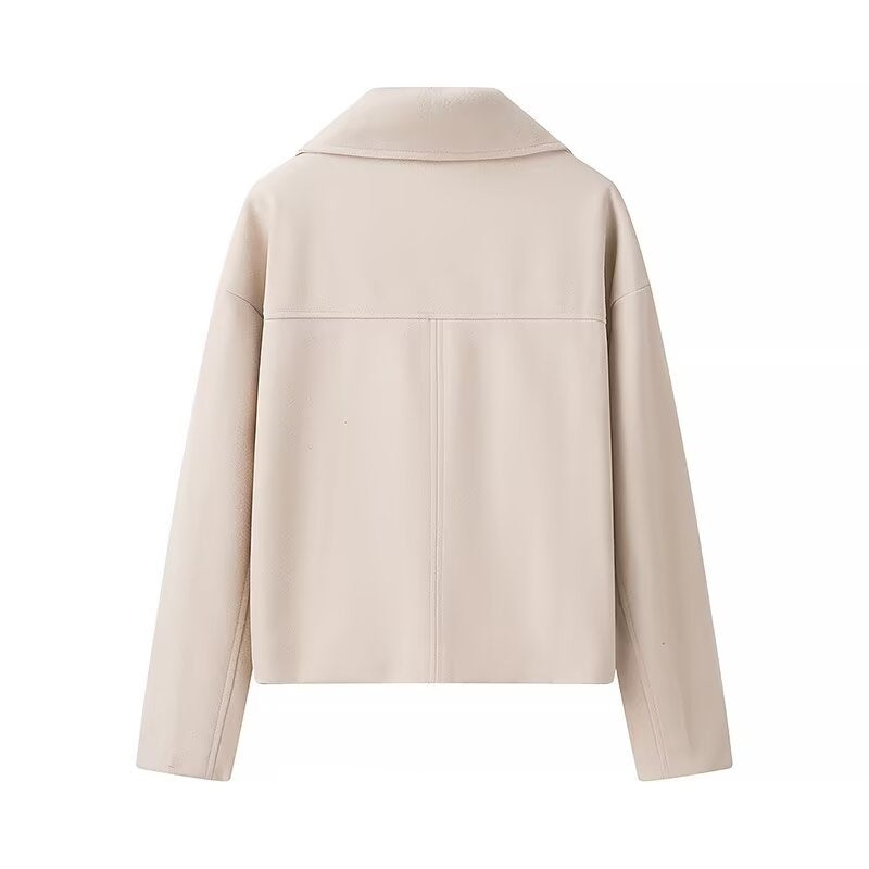 Cropped lined jacket for women with double button closure and wide lapels Lune London