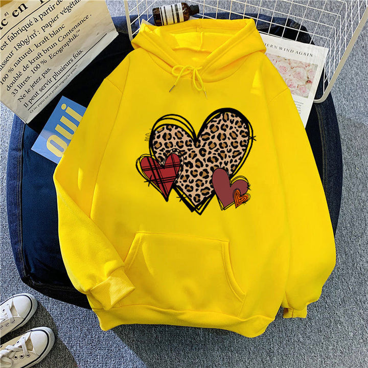 Ladies hoodie with playful heart pattern Chic & Stil