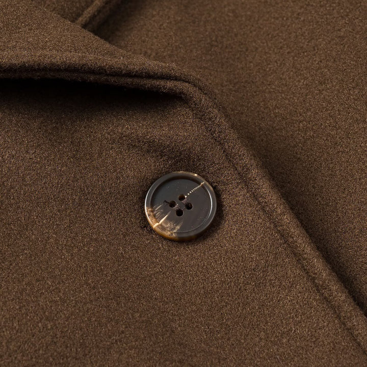 Women Short Double-Breasted Wool Blend Peacoat with Wide Lapels Amarae